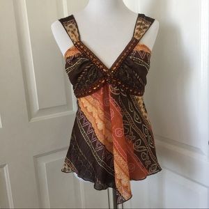 Brown and Orange Tank Top
